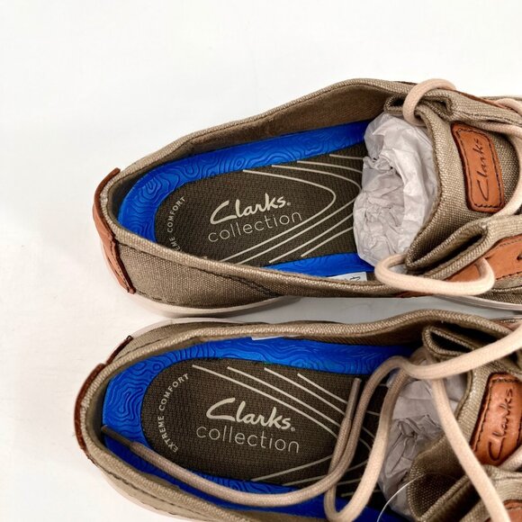 Clarks Gereld Tie Casual Shoes Size 8M Olive Textile Lace Up Ortholite Comfort main image 14
